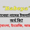 রাবেয়া নামের অর্থ কি?
