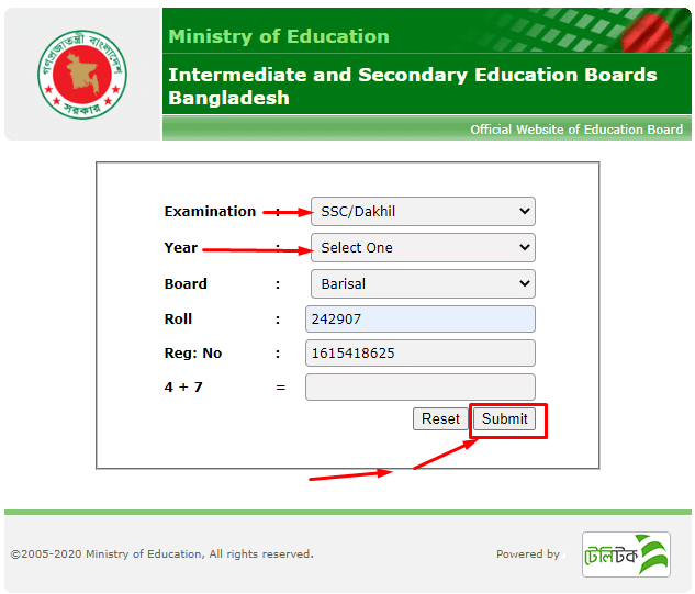 Online Check SSC Result Rajshahi Board 2022